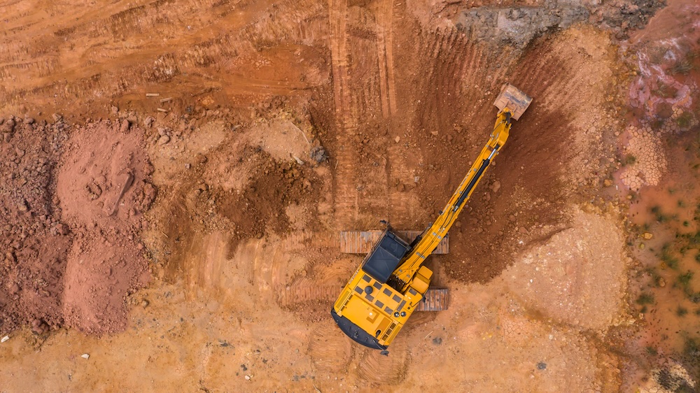Excavating and construction equipment in Lebanon, TN Corey Steakley Construction excavator and dump truck on a Lebanon, TN job site