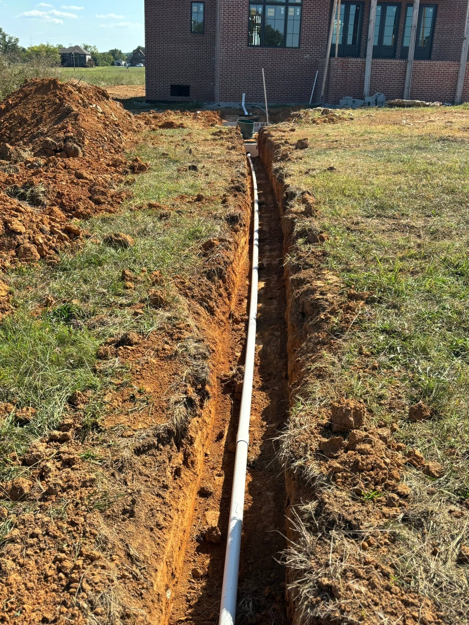 Utility contractor PVC pipe trench for residential construction in Wilson County Utility contractor PVC pipe trench for residential construction in Wilson County